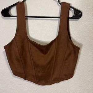 Brown Crop Tank Top